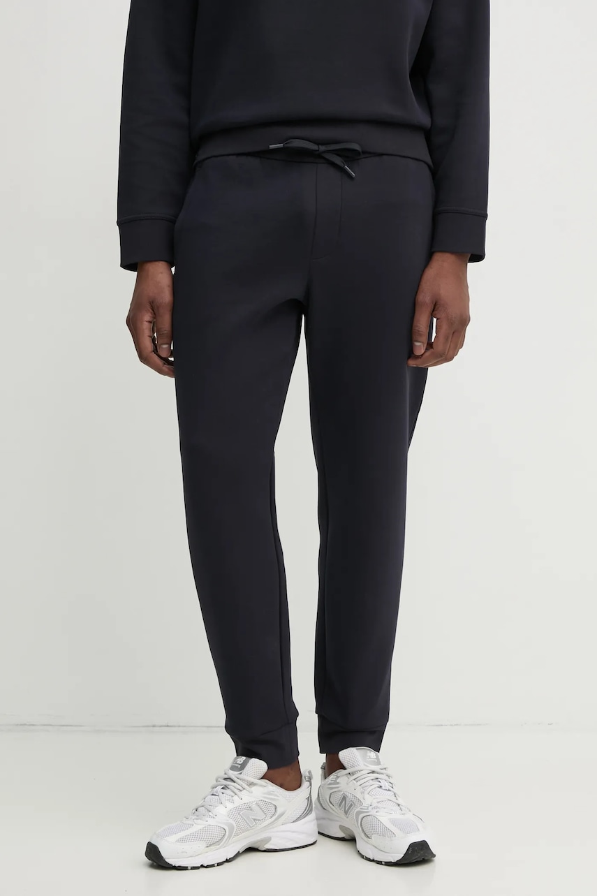 Armani Exchange pantaloni de trening barbati, culoarea albastru marin, neted, XM000373 AF10818