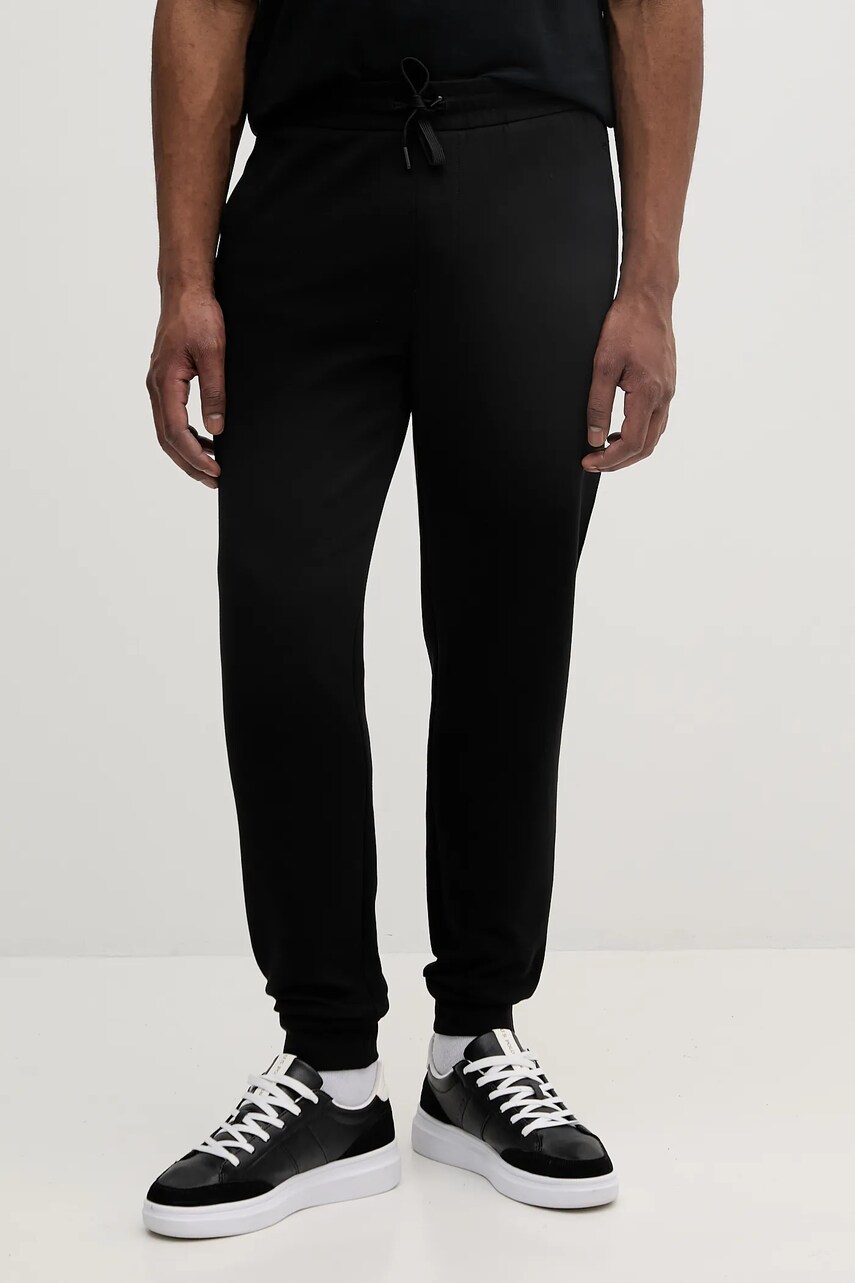 Armani Exchange pantaloni de trening barbati, culoarea negru, neted, XM000373 AF10818