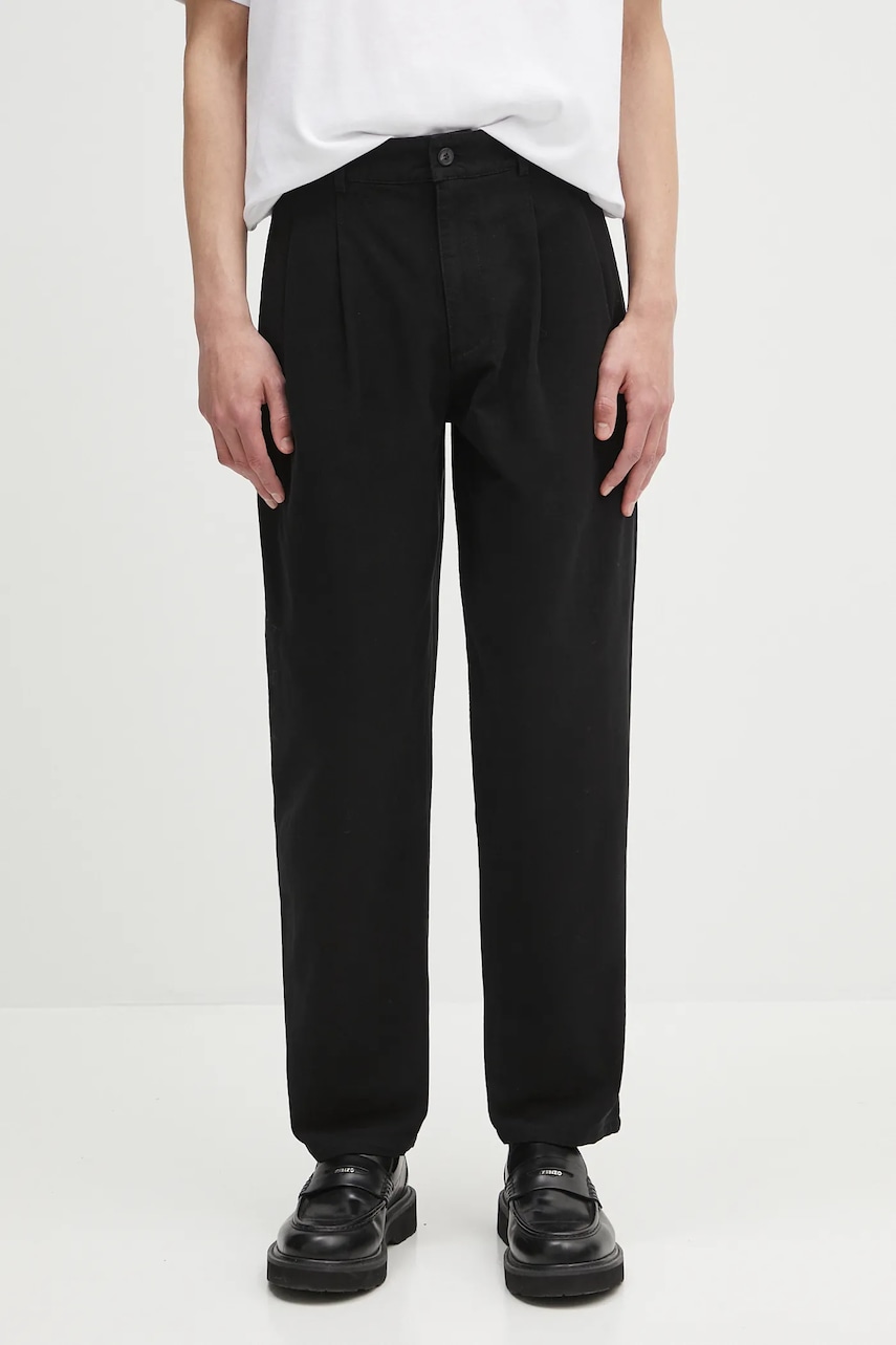 A.P.C. pantaloni de bumbac pantalon willow culoarea negru, drept, COGBJ.F08486