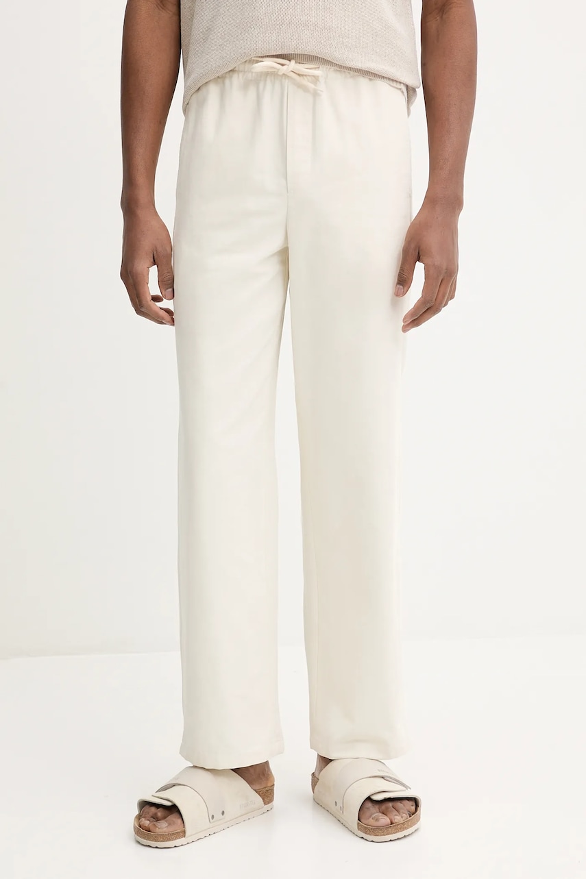 A.P.C. pantaloni de bumbac pantalon vincent culoarea bej, drept, COGBJ.H08418 A.P.C. pantaloni de bumbac pantalon vincent culoarea bej, drept, COGBJ.H08418