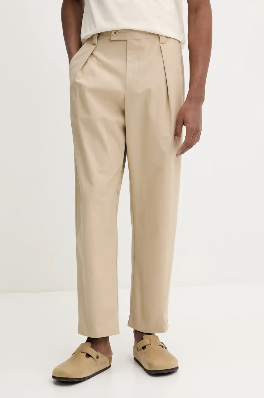 A.P.C. pantaloni de bumbac pantalon renato bărbați, culoarea bej, cu fason chinos, COHFU.H08428