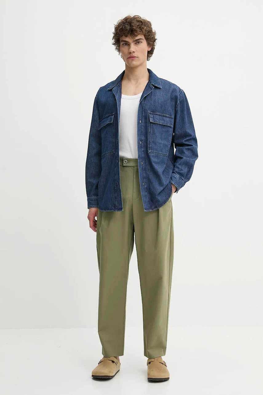 Хлопковые брюки A.P.C. pantalon renato мужские цвет зелёный фасон chinos COHFU.H08428 Хлопковые брюки A.P.C. pantalon renato мужские цвет зелёный фасон chinos COHFU.H08428