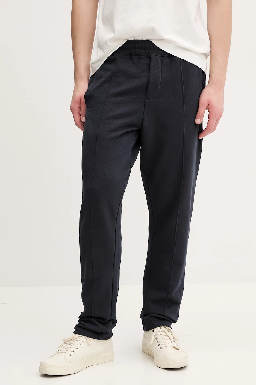 Marc O'Polo pantaloni de trening din bumbac barbati, culoarea albastru marin, neted, 522402419032 Marc O'Polo pantaloni de trening din bumbac barbati, culoarea albastru marin, neted, 522402419032