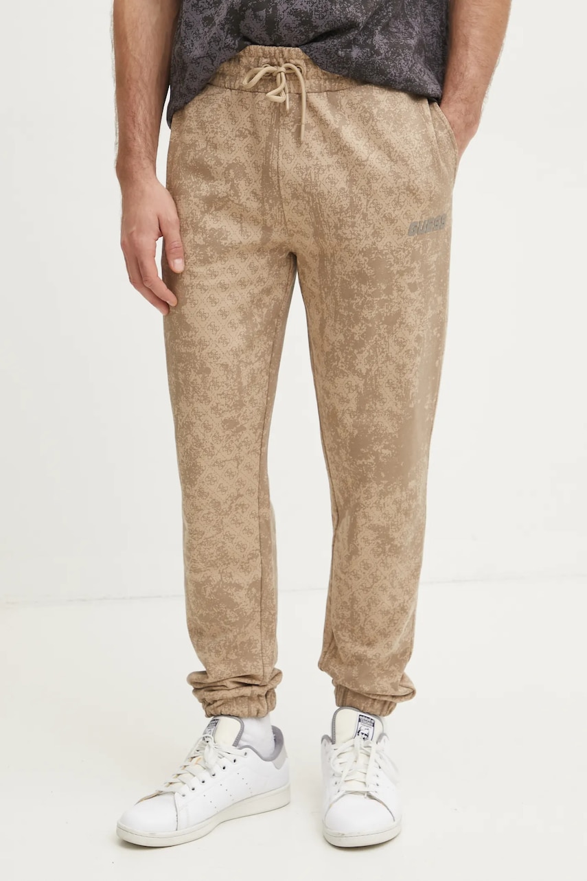 Levně Bavlněné tepláky Guess GOTAM béžová barva, Z5RB14 K9YI1