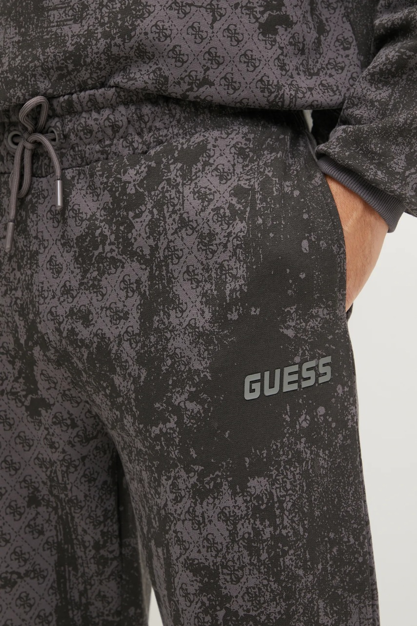Бавовняні спортивні штани Guess GOTAM колір чорний візерунок Z5RB14 K9YI1 
