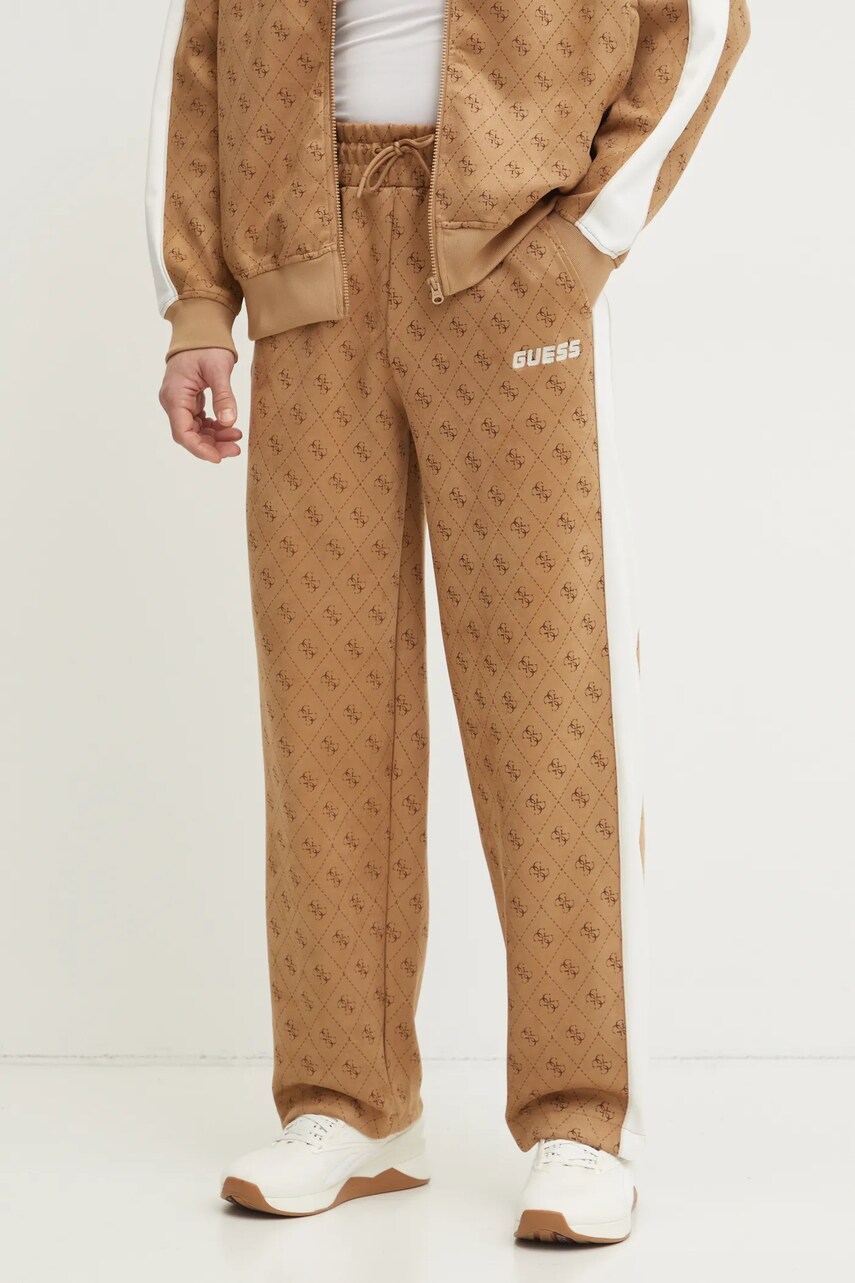 Levně Tepláky Guess MOJO béžová barva, vzorované, Z5RB17 KCJY2