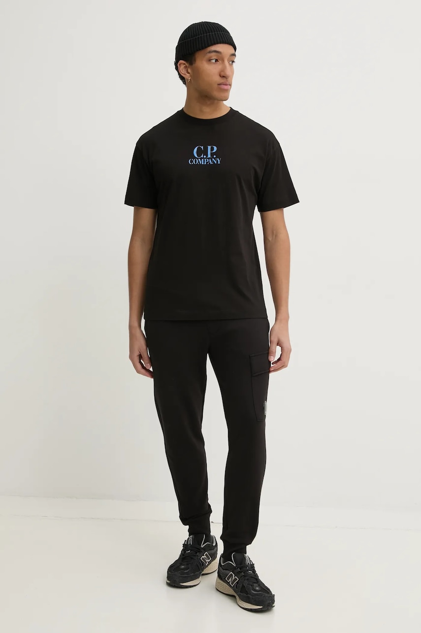 Хлопковые спортивные штаны C.P. Company цвет чёрный однотонные 18CMSP017A005086W Хлопковые спортивные штаны C.P. Company цвет чёрный однотонные 18CMSP017A005086W