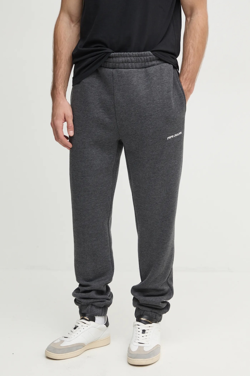 Pepe Jeans pantaloni de trening DAMIAN JOGGER culoarea gri, neted, PM211801 Pepe Jeans pantaloni de trening DAMIAN JOGGER culoarea gri, neted, PM211801