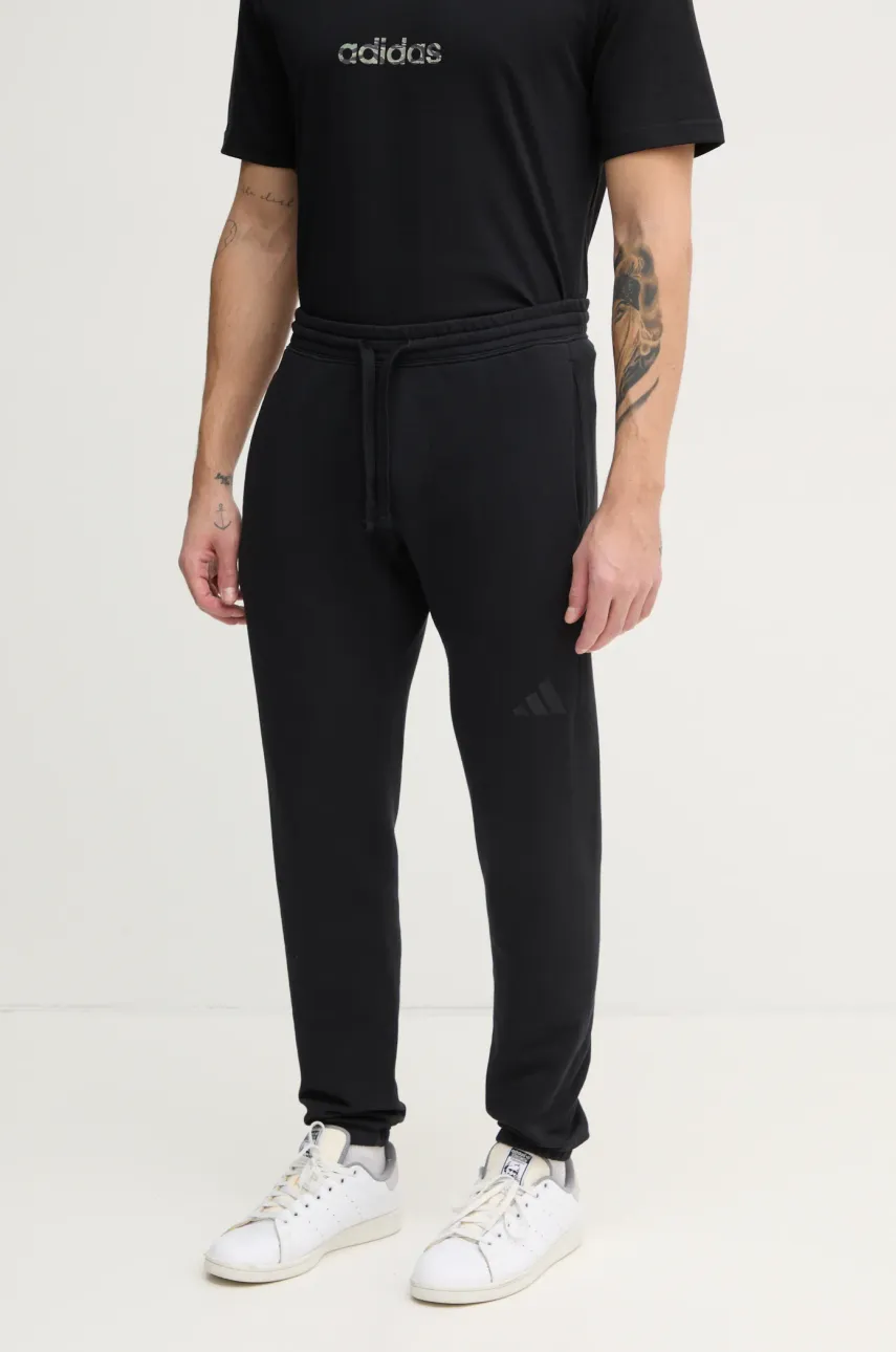 adidas pantaloni de trening din bumbac ALL SZN culoarea negru, neted, IV5216