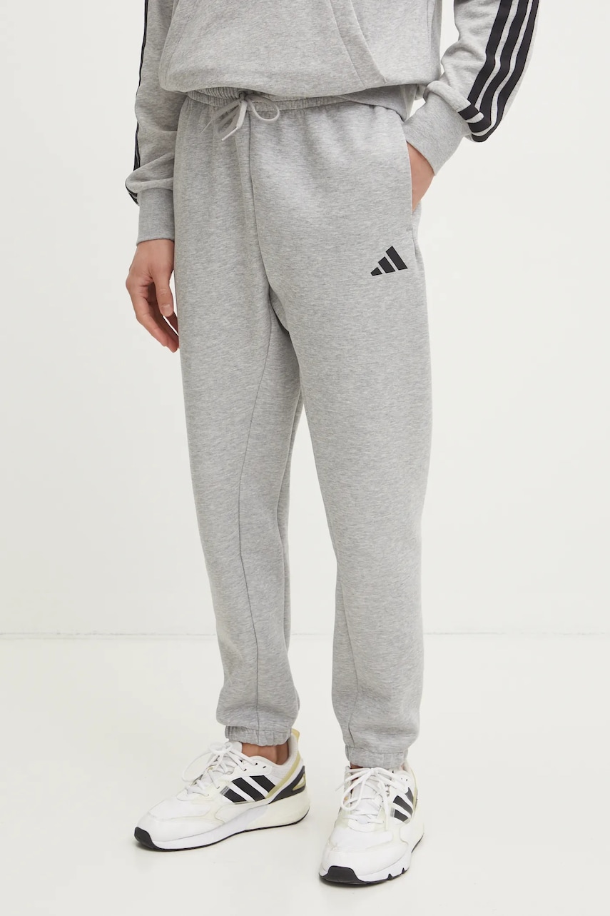 adidas pantaloni de trening Future Icons culoarea gri, melanj, JI8767 adidas pantaloni de trening Future Icons culoarea gri, melanj, JI8767