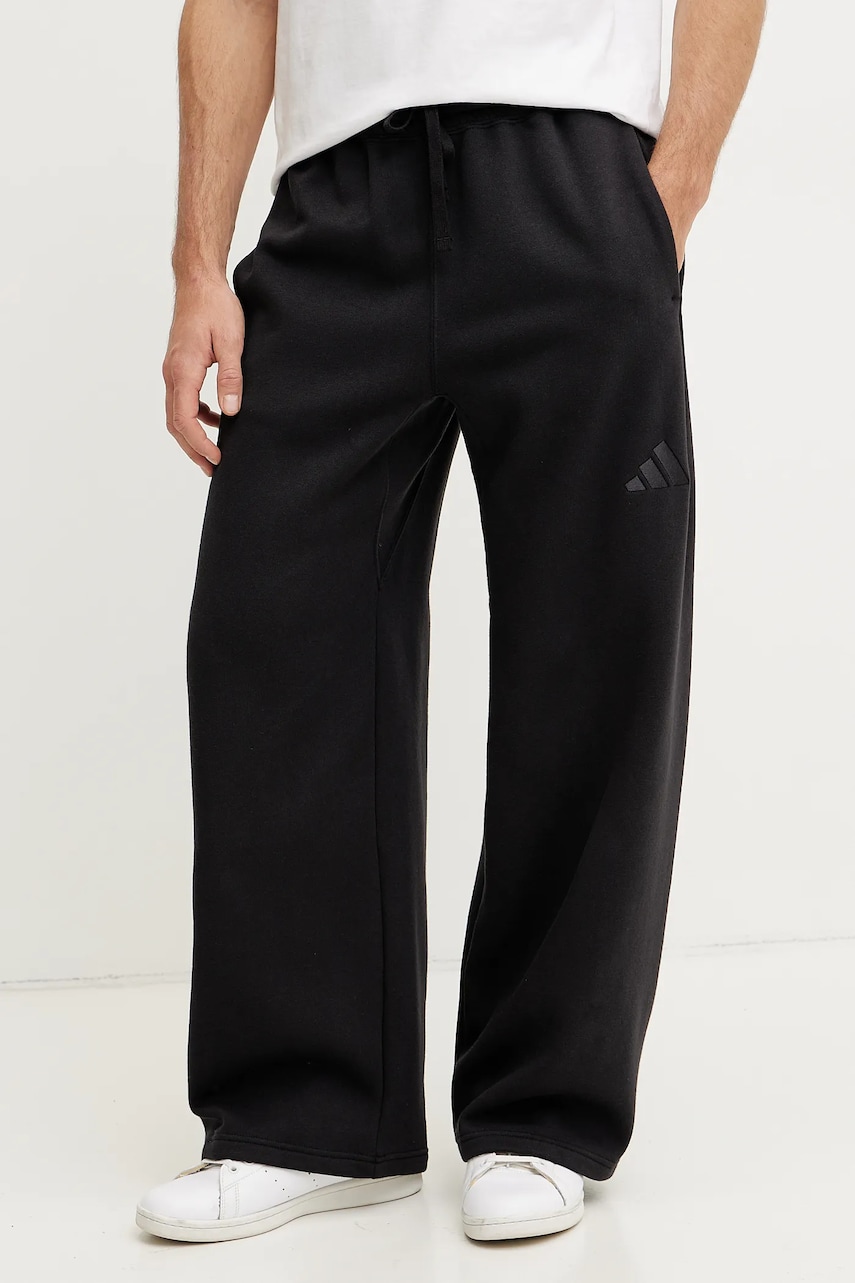 adidas pantaloni de trening ALL SZN barbati, culoarea negru, neted, JI6374 adidas pantaloni de trening ALL SZN barbati, culoarea negru, neted, JI6374
