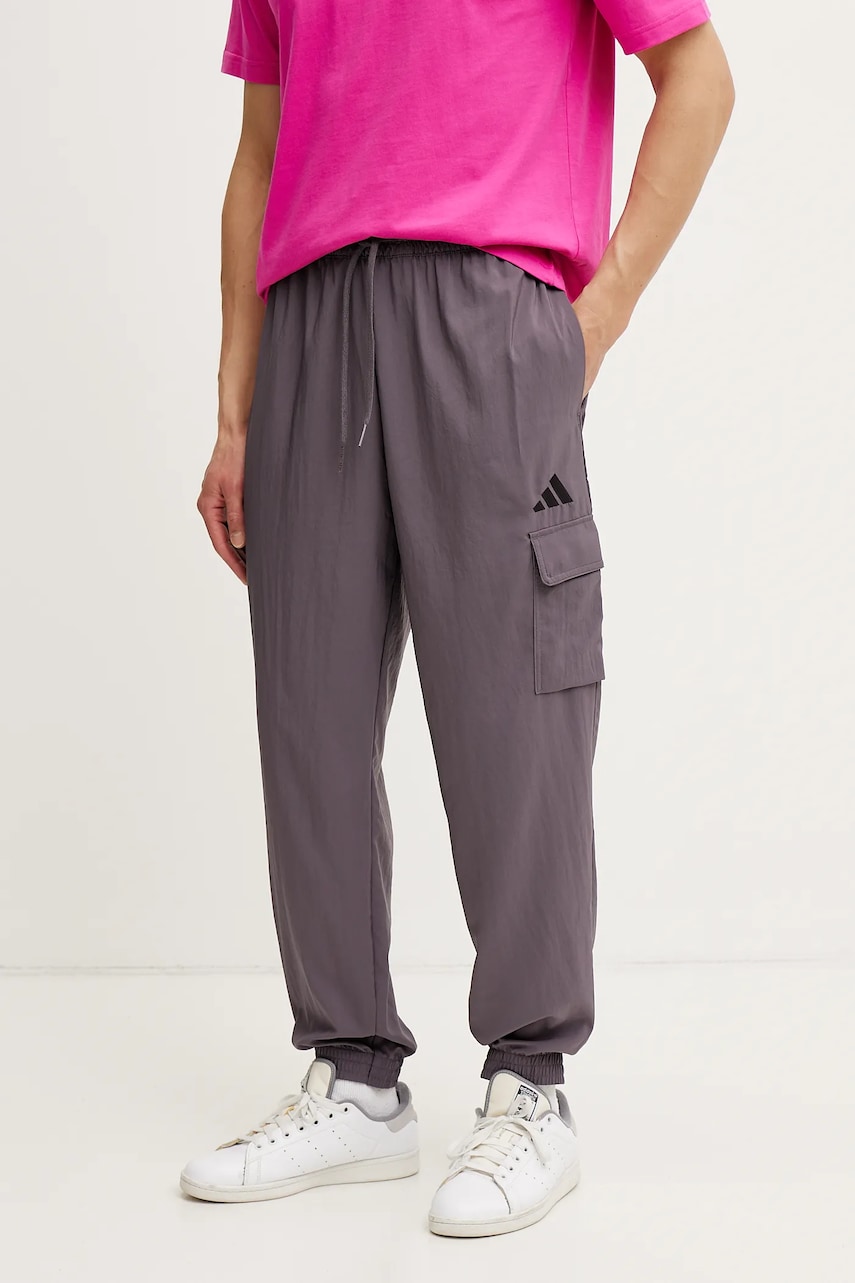adidas pantaloni de trening Essential barbati, culoarea violet, neted, JD1822 adidas pantaloni de trening Essential barbati, culoarea violet, neted, JD1822