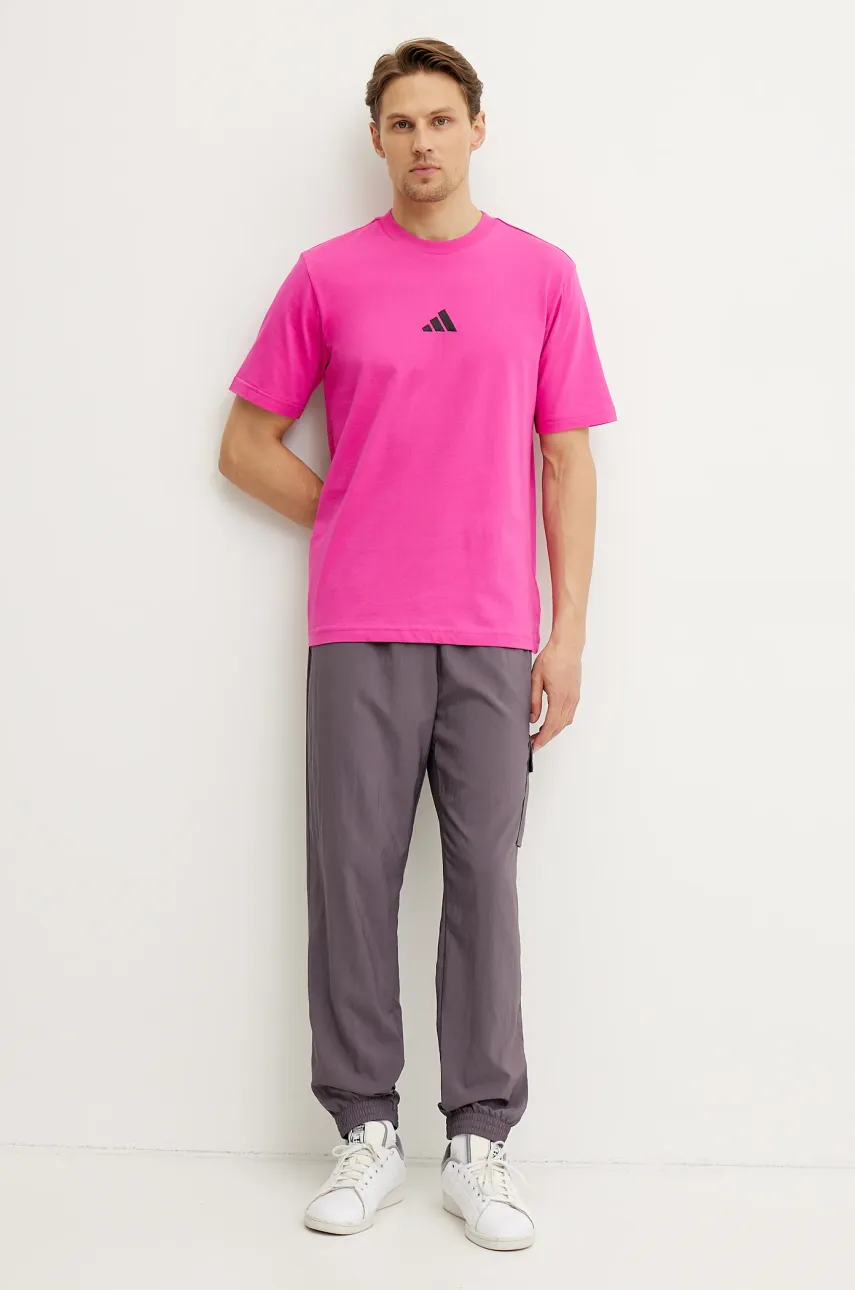 Спортивные штаны adidas Essential мужские цвет фиолетовый однотонные JD1822 Спортивные штаны adidas Essential мужские цвет фиолетовый однотонные JD1822