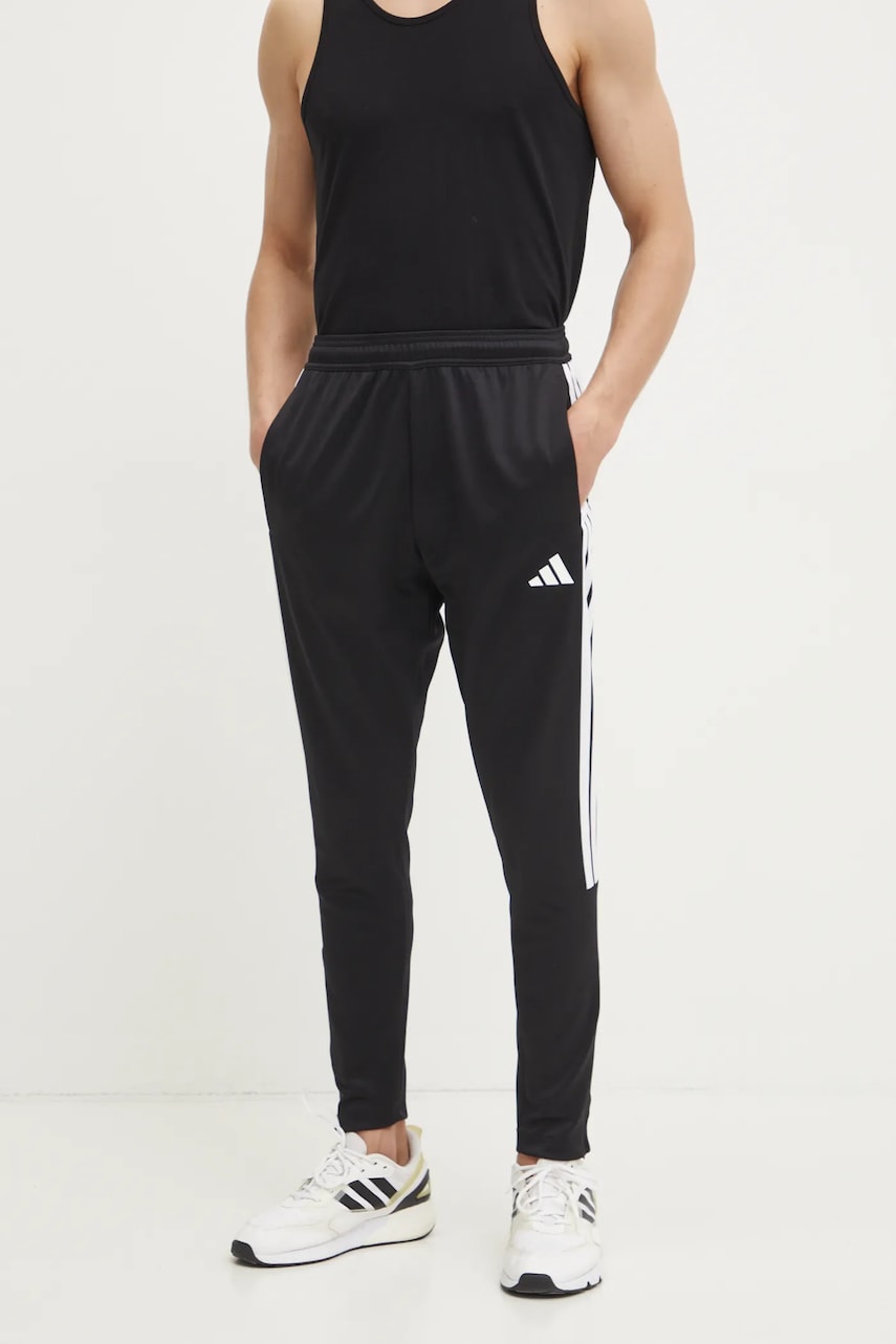 adidas pantaloni de trening Tiro culoarea negru, cu imprimeu, JC9408 adidas pantaloni de trening Tiro culoarea negru, cu imprimeu, JC9408
