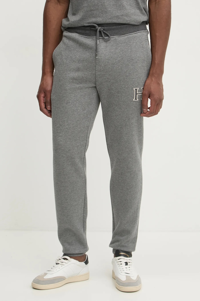 Hackett London pantaloni de trening culoarea gri, melanj, HM581310 Hackett London pantaloni de trening culoarea gri, melanj, HM581310