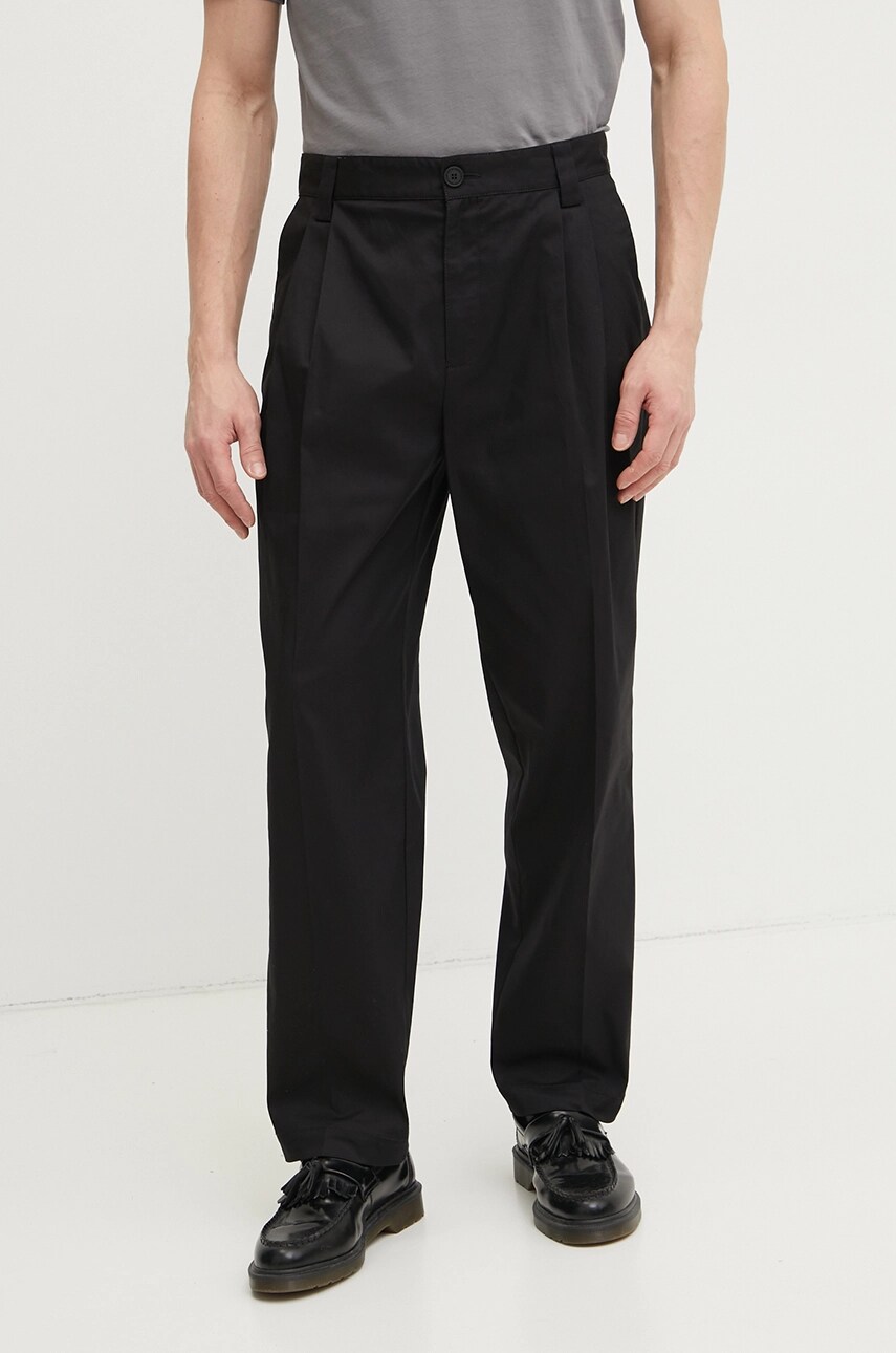 Levně Kalhoty Versace Jeans Couture pánské, černá barva, jednoduché, 78GAA106 N0311
