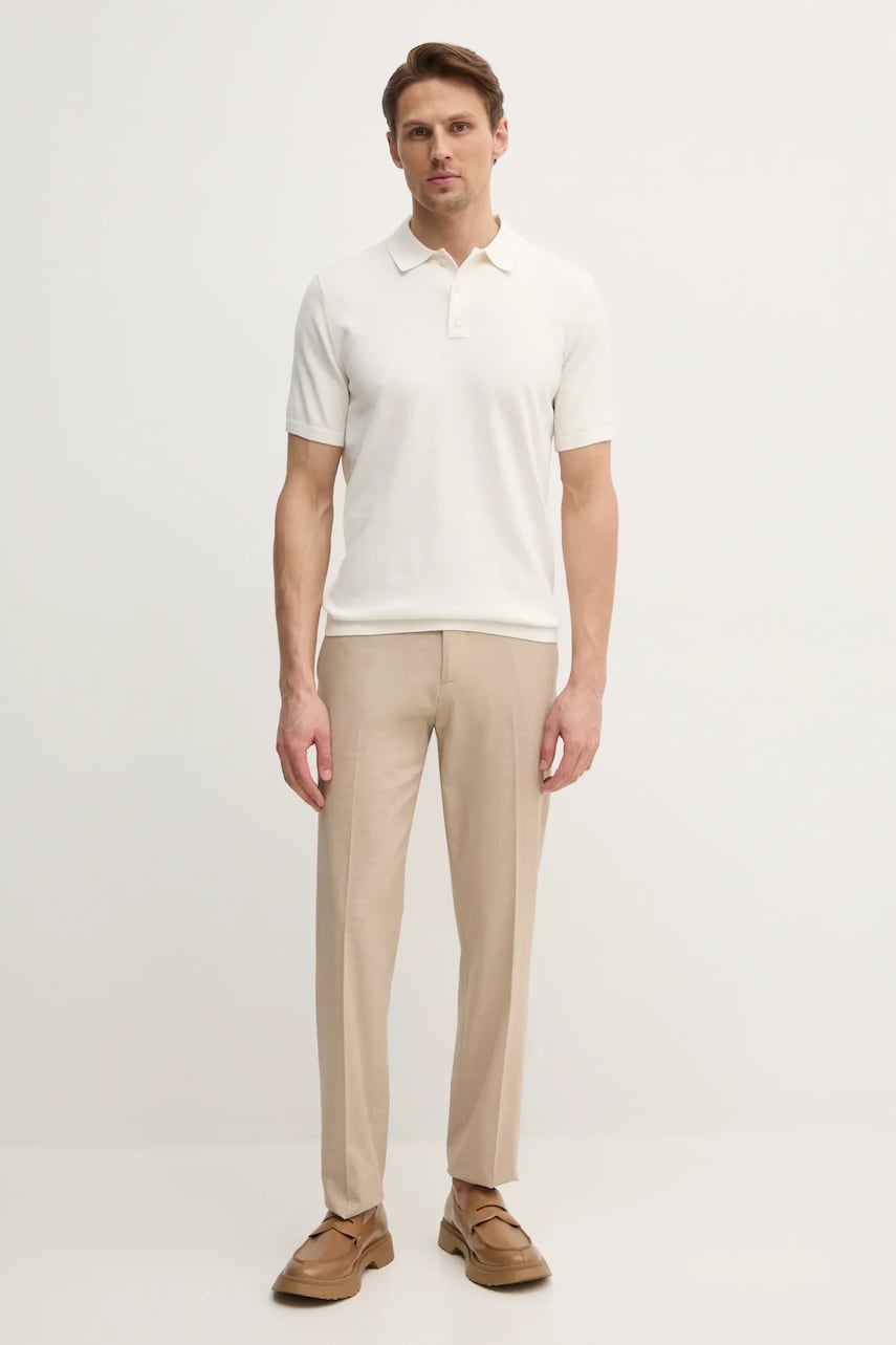 Брюки с примесью шерсти Sisley цвет бежевый фасон chinos 40Q9SF04Y Брюки с примесью шерсти Sisley цвет бежевый фасон chinos 40Q9SF04Y