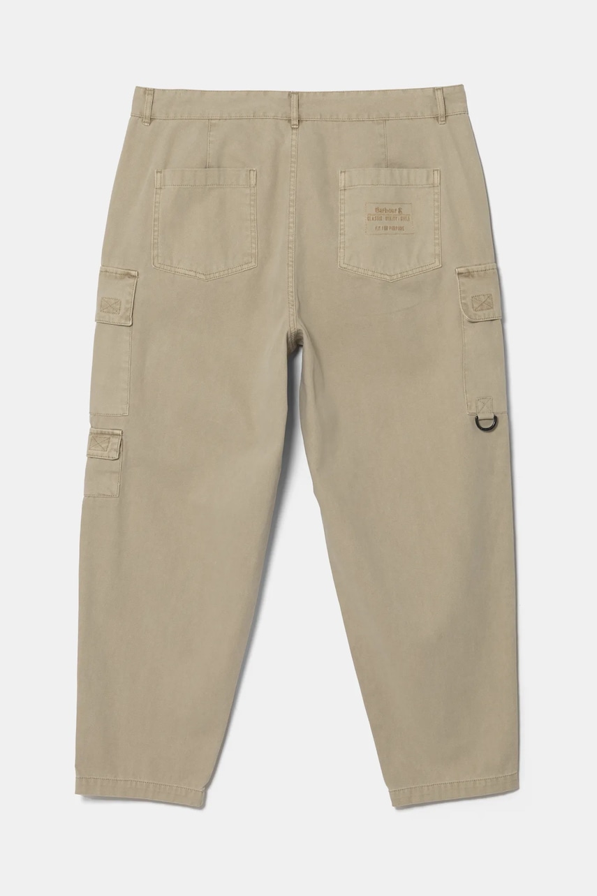 Хлопковые брюки Barbour цвет бежевый прямые MTR0754GY35 Хлопковые брюки Barbour цвет бежевый прямые MTR0754GY35
