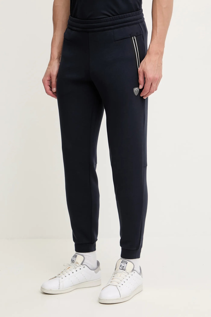 EA7 Emporio Armani pantaloni de trening culoarea bleumarin, neted, PJ4EZ.8NPP63