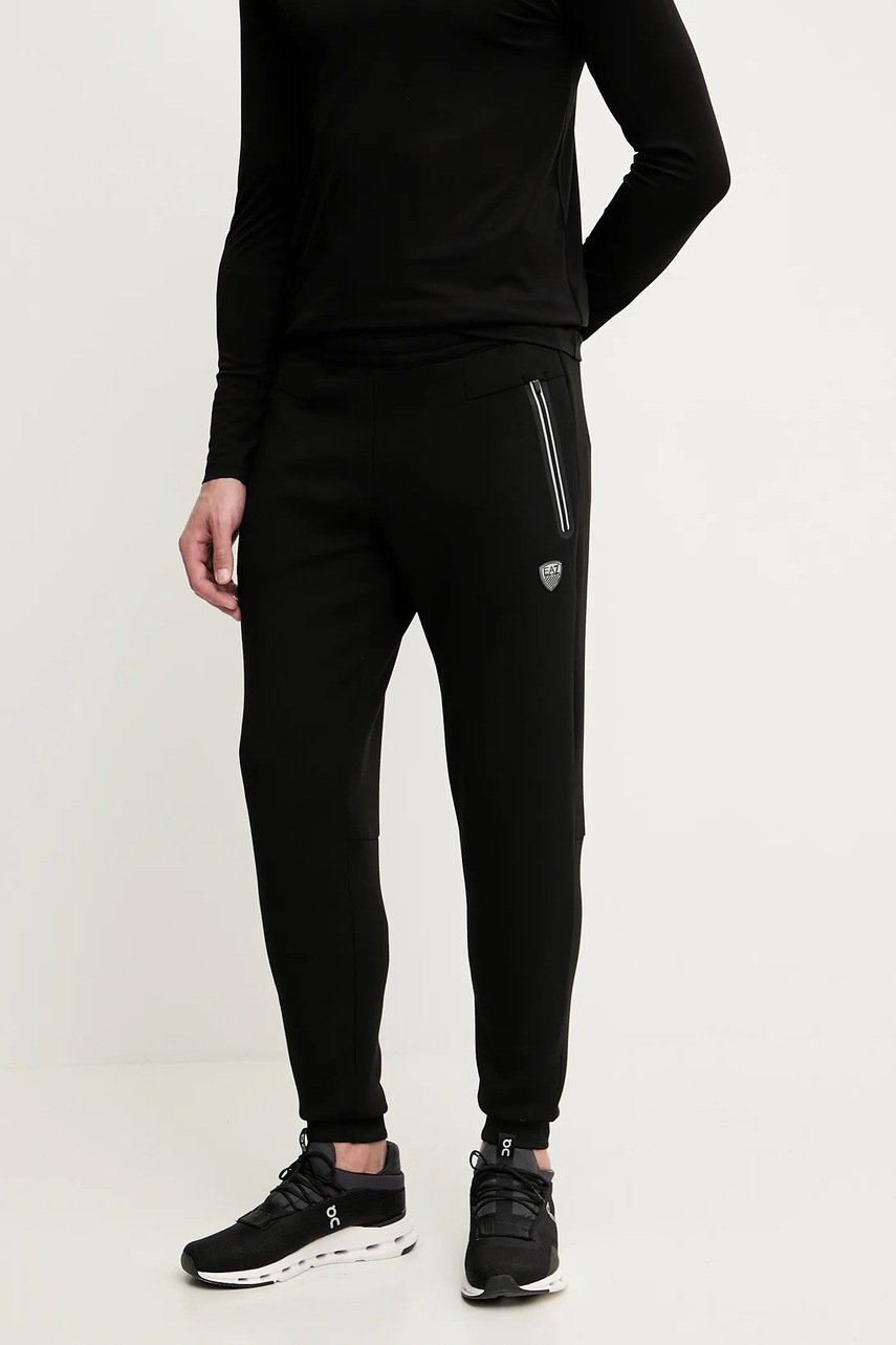EA7 Emporio Armani pantaloni de trening culoarea negru, neted, PJ4EZ.8NPP63