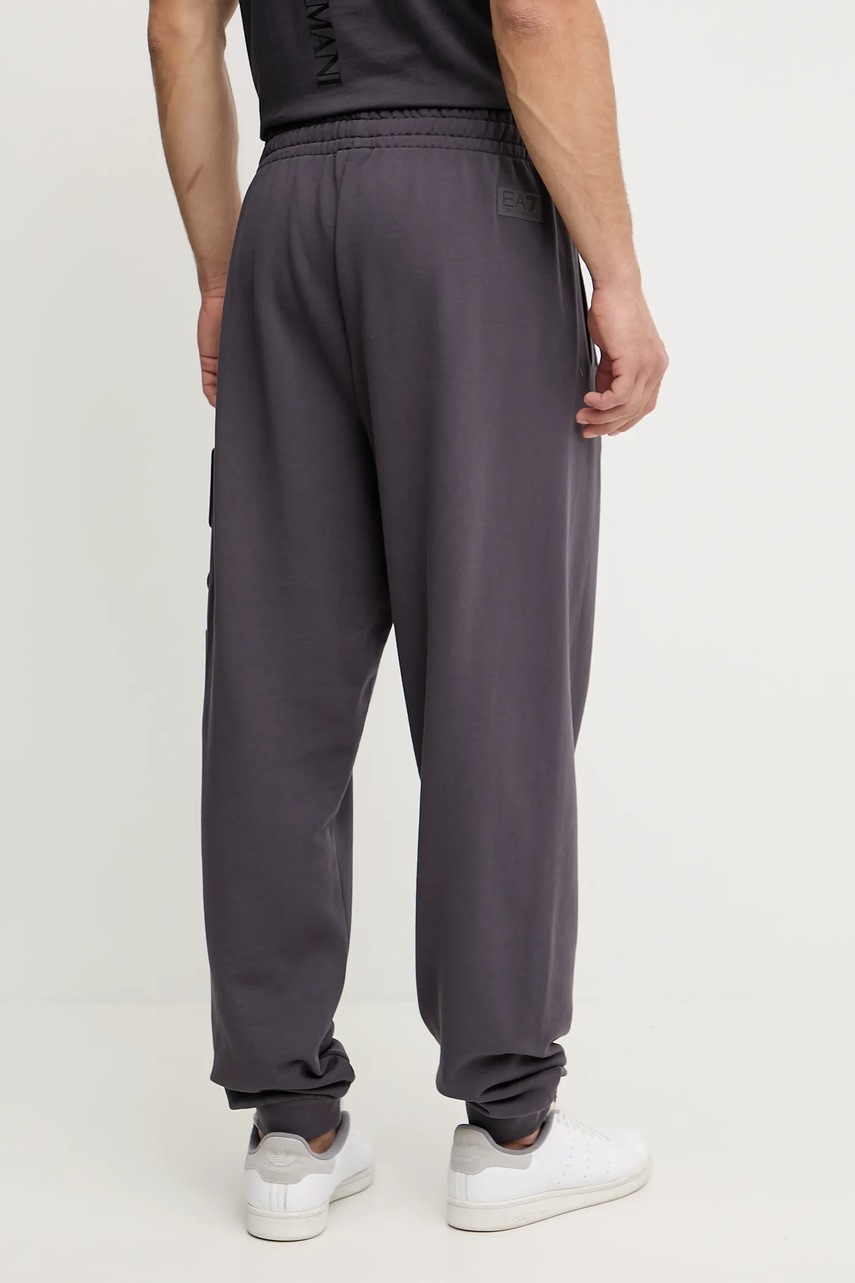 EA7 Emporio Armani pamut melegítőnadrág szürke, sima, AF10432.7M000154 termék 2. képe