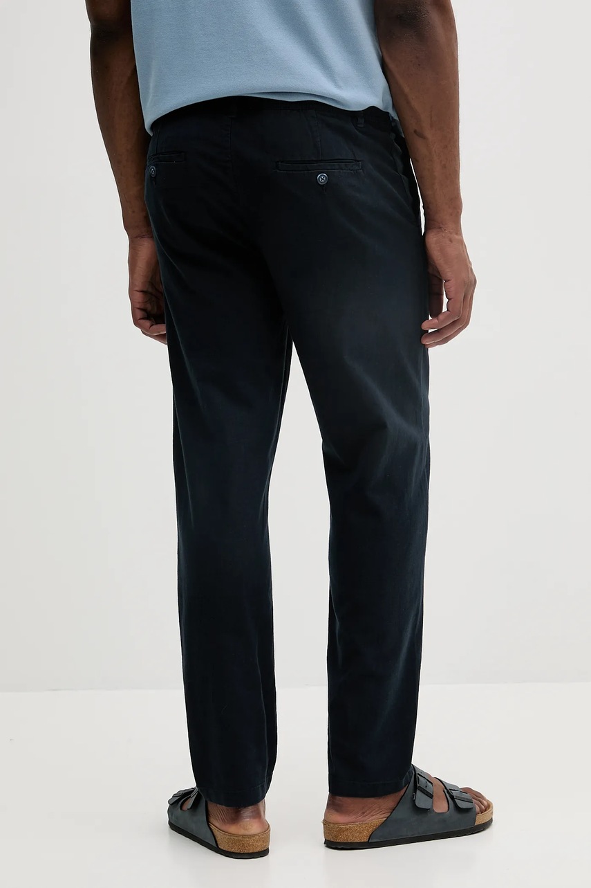 Λινό παντελόνι Lindbergh ανδρικό, χρώμα: ναυτικό μπλε, 30-003122A φωτογραφία