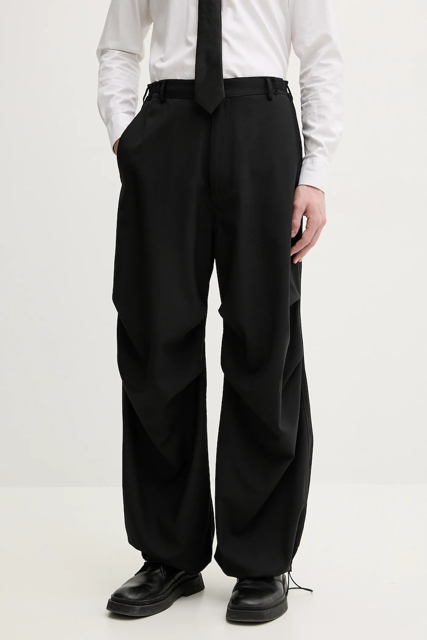 MM6 Maison Margiela pantaloni de lana barbati, culoarea negru, SH0KA0037.M35080 MM6 Maison Margiela pantaloni de lana barbati, culoarea negru, SH0KA0037.M35080