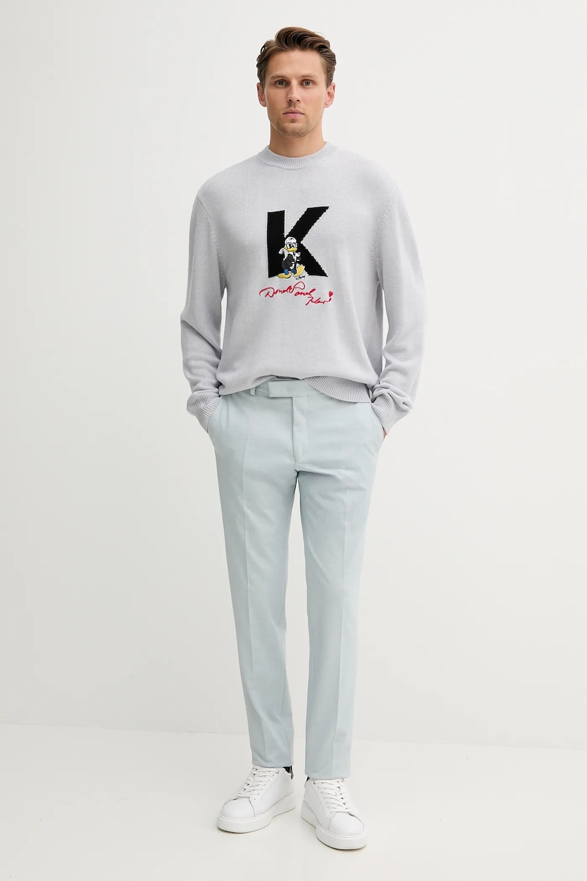 Брюки Karl Lagerfeld мужские цвет серый облегающие 552018.255002 Брюки Karl Lagerfeld мужские цвет серый облегающие 552018.255002
