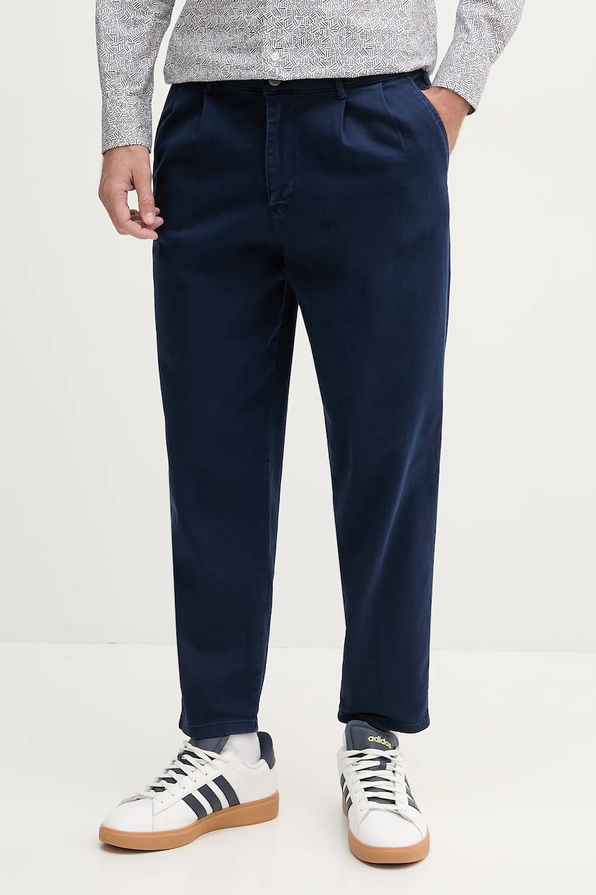 United Colors of Benetton pantaloni culoarea bleumarin, drept, 4Q60UF05G