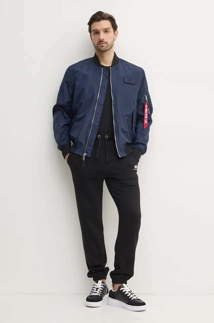 Спортивные штаны Alpha Industries мужские цвет чёрный с аппликацией 156370 Спортивные штаны Alpha Industries мужские цвет чёрный с аппликацией 156370