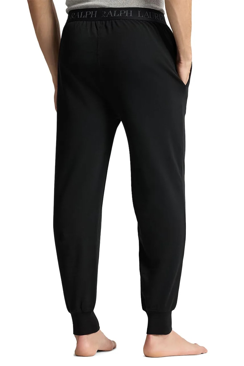 Хлопковые спортивные штаны Polo Ralph Lauren цвет чёрный однотонные 714962529 Хлопковые спортивные штаны Polo Ralph Lauren цвет чёрный однотонные 714962529