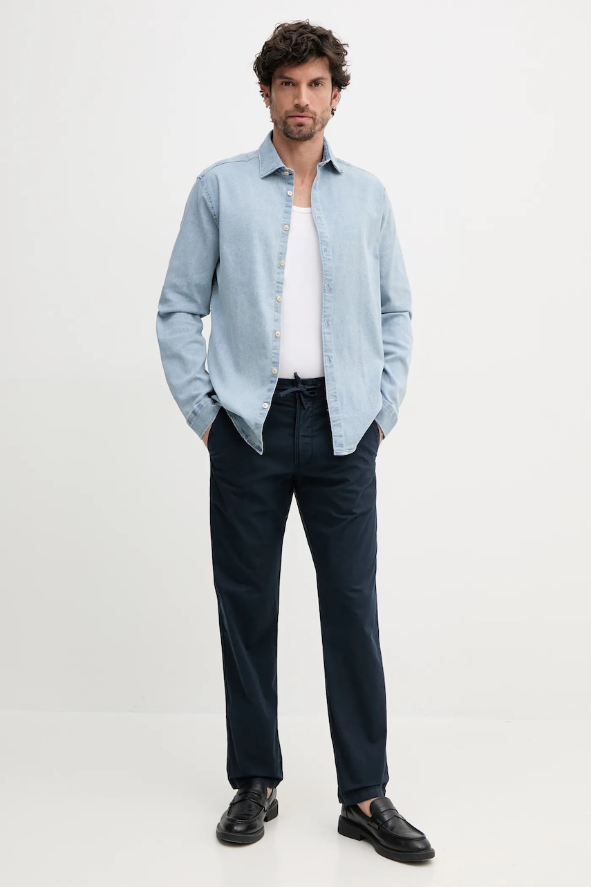 Брюки Pepe Jeans PULL ON COMFORT CHINO мужские цвет синий прямые PM211866 Брюки Pepe Jeans PULL ON COMFORT CHINO мужские цвет синий прямые PM211866