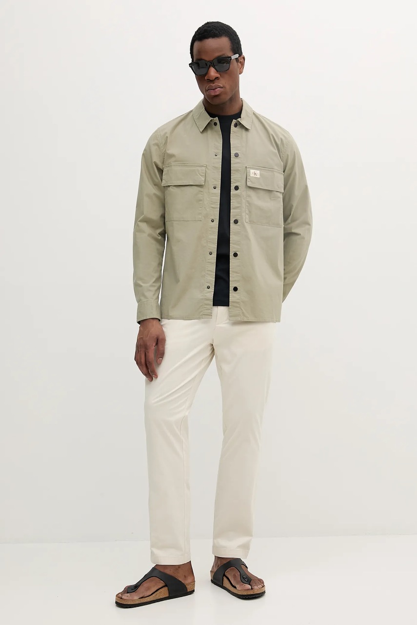 Брюки Pepe Jeans SLIM CHINO POPLIN мужские цвет бежевый прямые PM211873