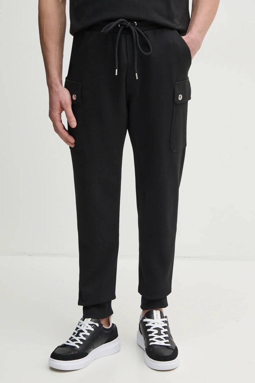 Michael Kors pantaloni de trening barbati, culoarea negru, neted, CF452BO5MF
