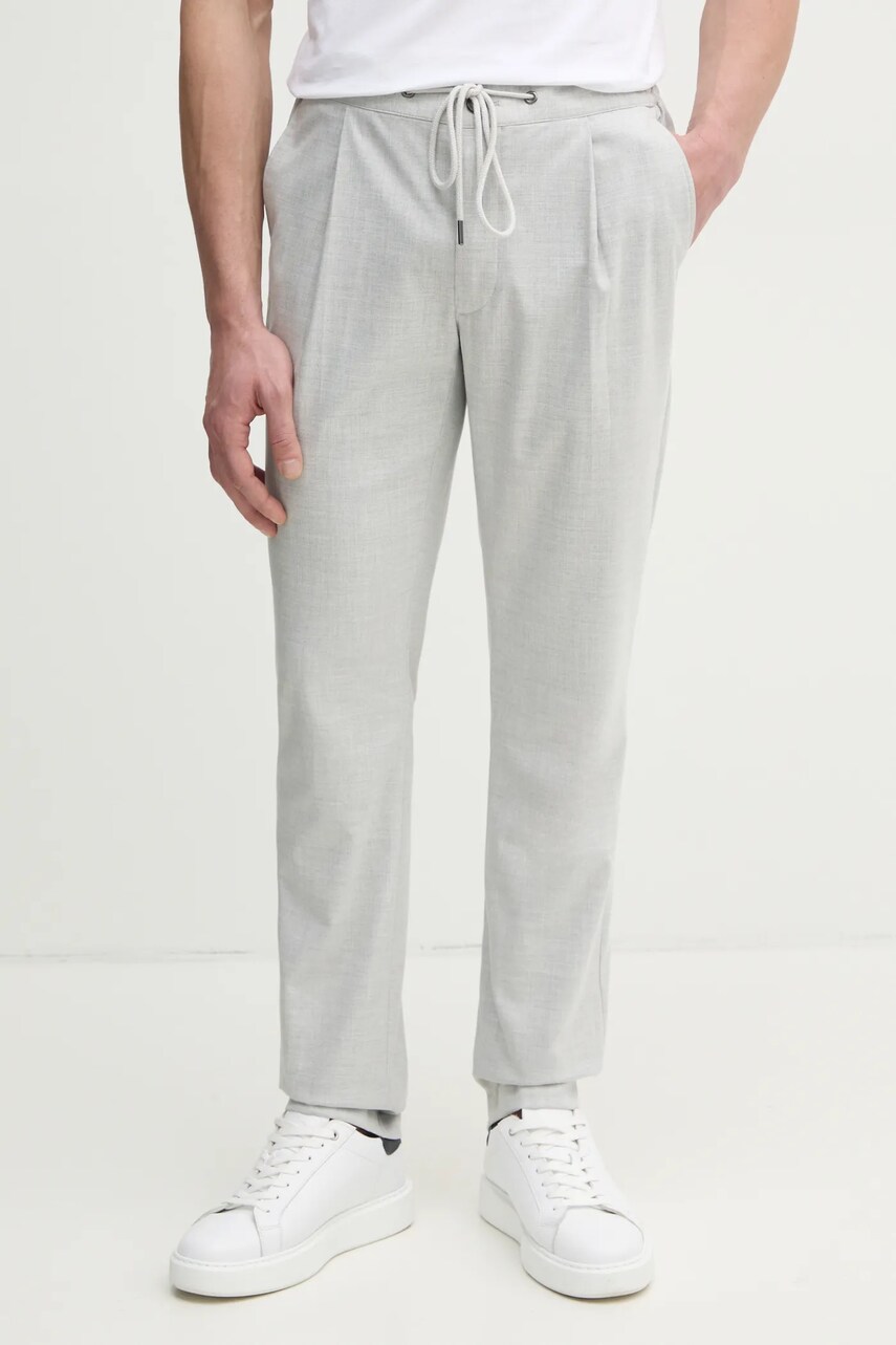 Michael Kors pantaloni barbati, culoarea gri, cu fason chinos, CF4303TENP