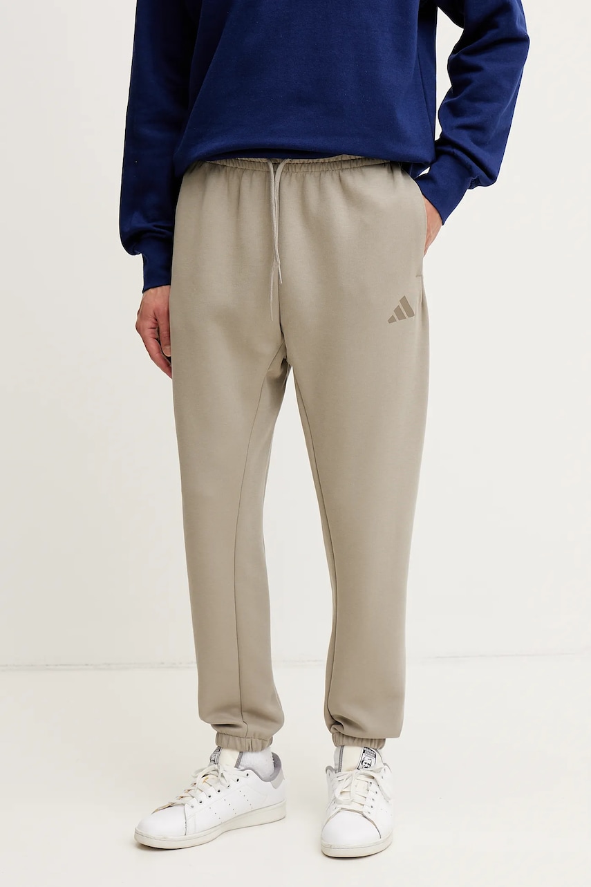 adidas pantaloni de trening Future Icons barbati, culoarea bej, neted, JD4950 adidas pantaloni de trening Future Icons barbati, culoarea bej, neted, JD4950