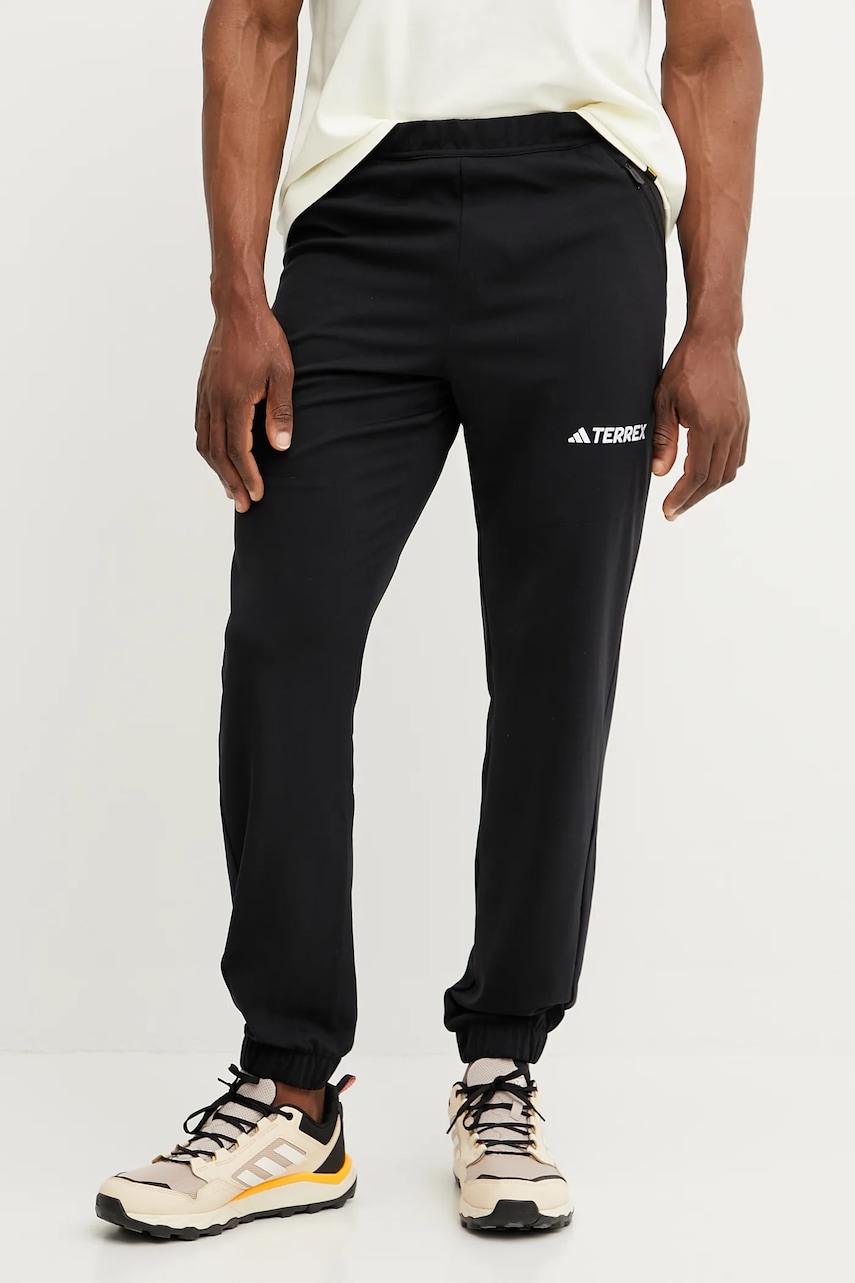 adidas TERREX pantaloni sport Multi bărbați, culoarea negru, uni, JF3711 adidas TERREX pantaloni sport Multi bărbați, culoarea negru, uni, JF3711