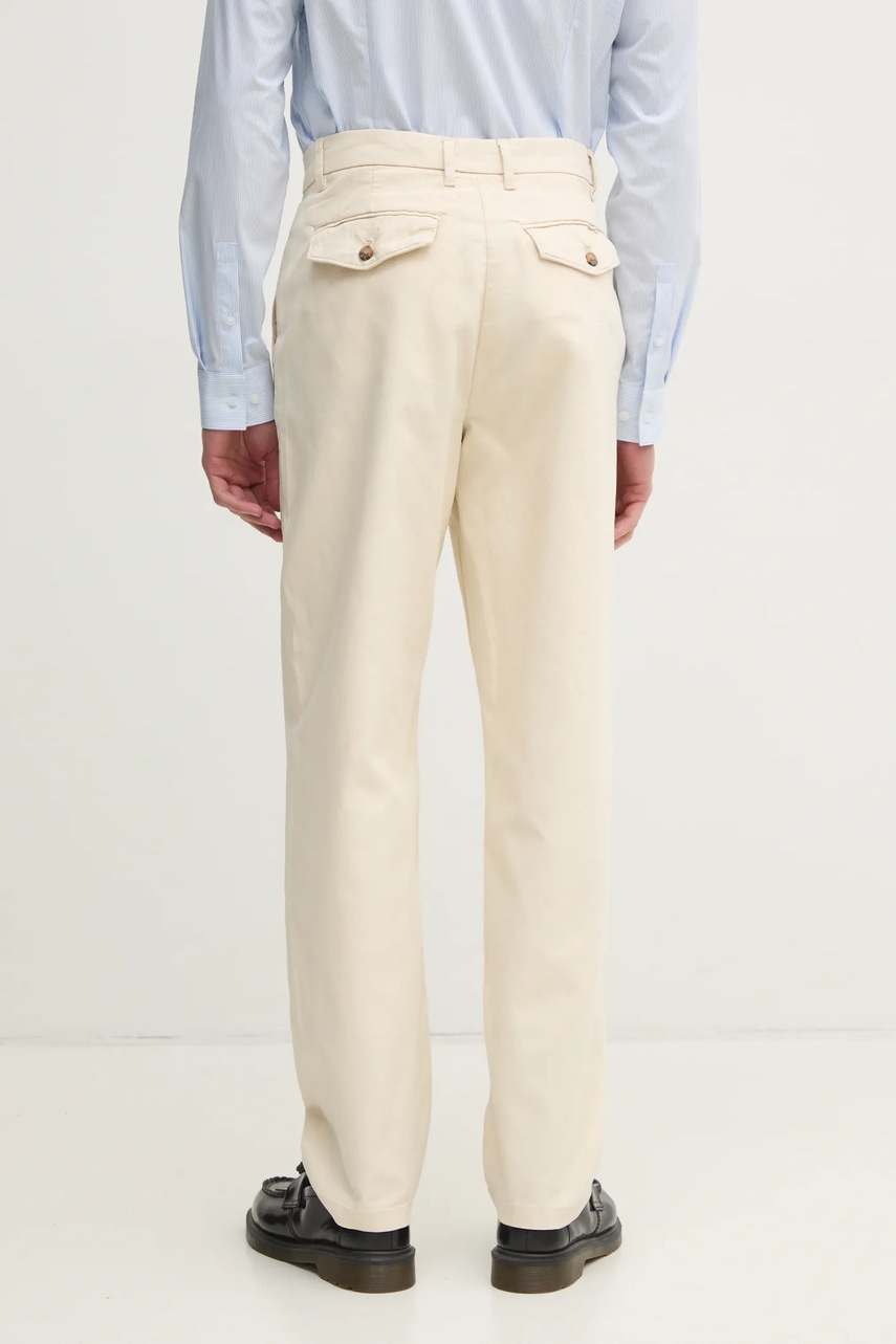 Βαμβακερό παντελόνι Lindbergh χρώμα: μπεζ, 30-003111 φωτογραφία