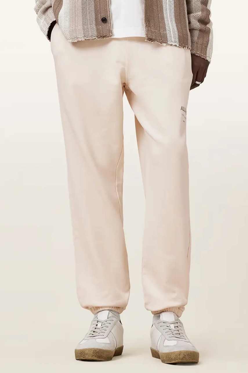 Хлопковые спортивные штаны AllSaints UNDRGRND цвет серый однотонные M031TB