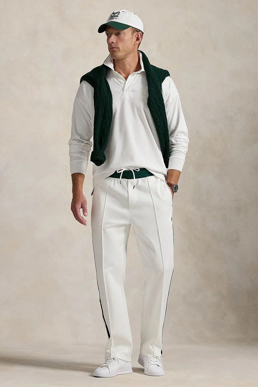 Levně Tepláky Polo Ralph Lauren pánské, bílá barva, 710970491