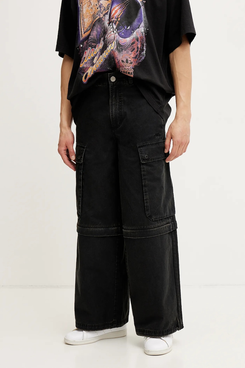 adidas Originals pantaloni de bumbac CARGO PANTS barbati, culoarea negru, cu fason cargo, JY6293 adidas Originals pantaloni de bumbac CARGO PANTS barbati, culoarea negru, cu fason cargo, JY6293