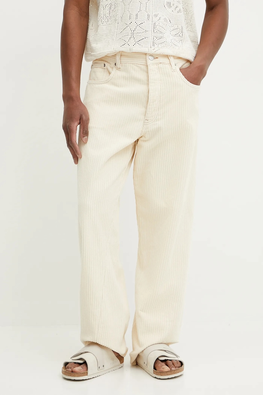 Sunflower pantaloni de catifea cord culoarea bej, drept, 5104