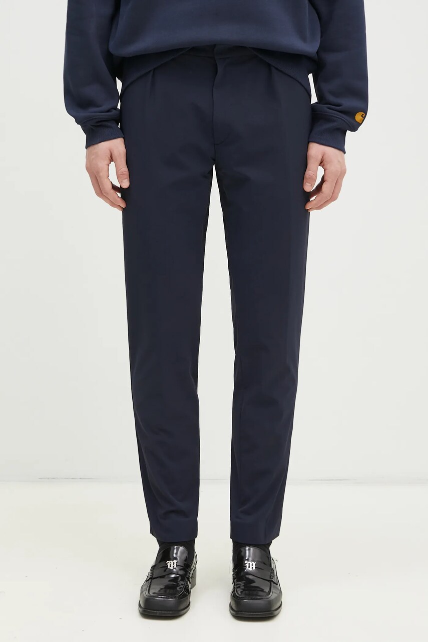 Paul Smith pantaloni bărbați, culoarea bleumarin, drept, M1R-056Z-N02382
