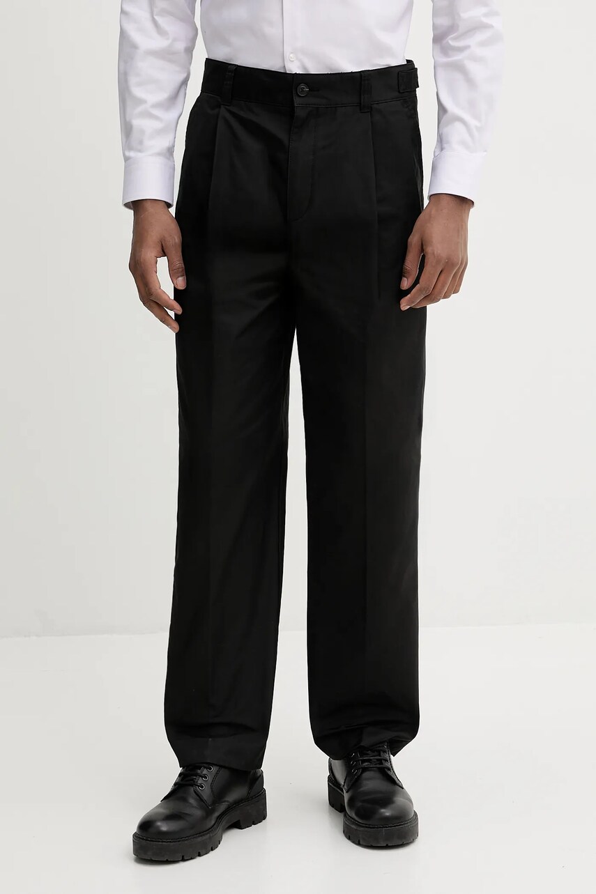 HUGO pantaloni barbati, culoarea negru, drept, 50534782