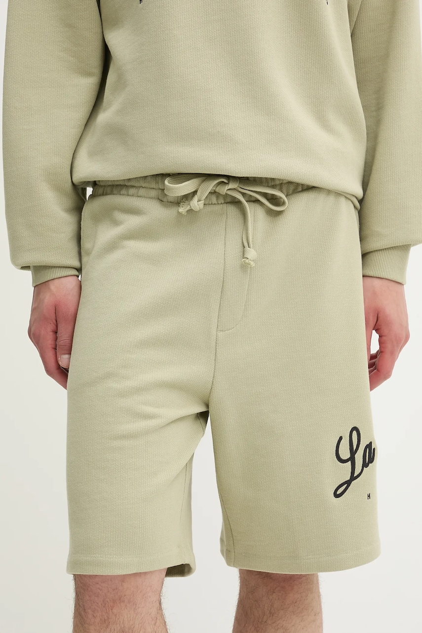 HUGO pantaloni scurți din bumbac culoarea verde, 50539002