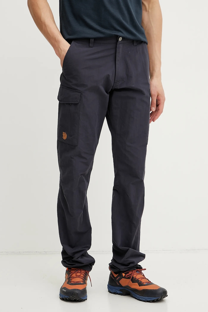 Fjallraven pantaloni de exterior Travellers culoarea albastru marin, F84754