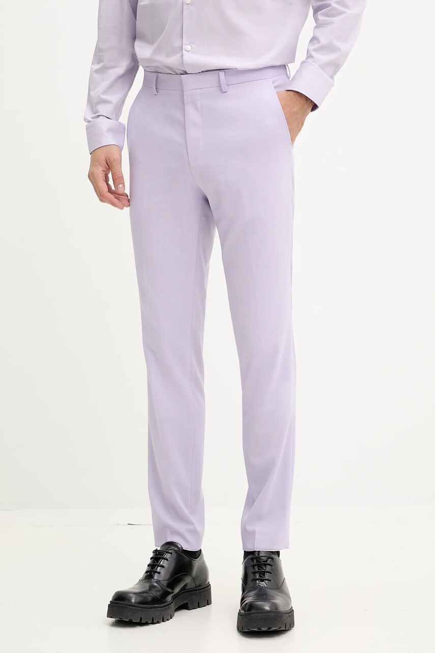 HUGO pantaloni barbati, culoarea violet, drept, 50538303