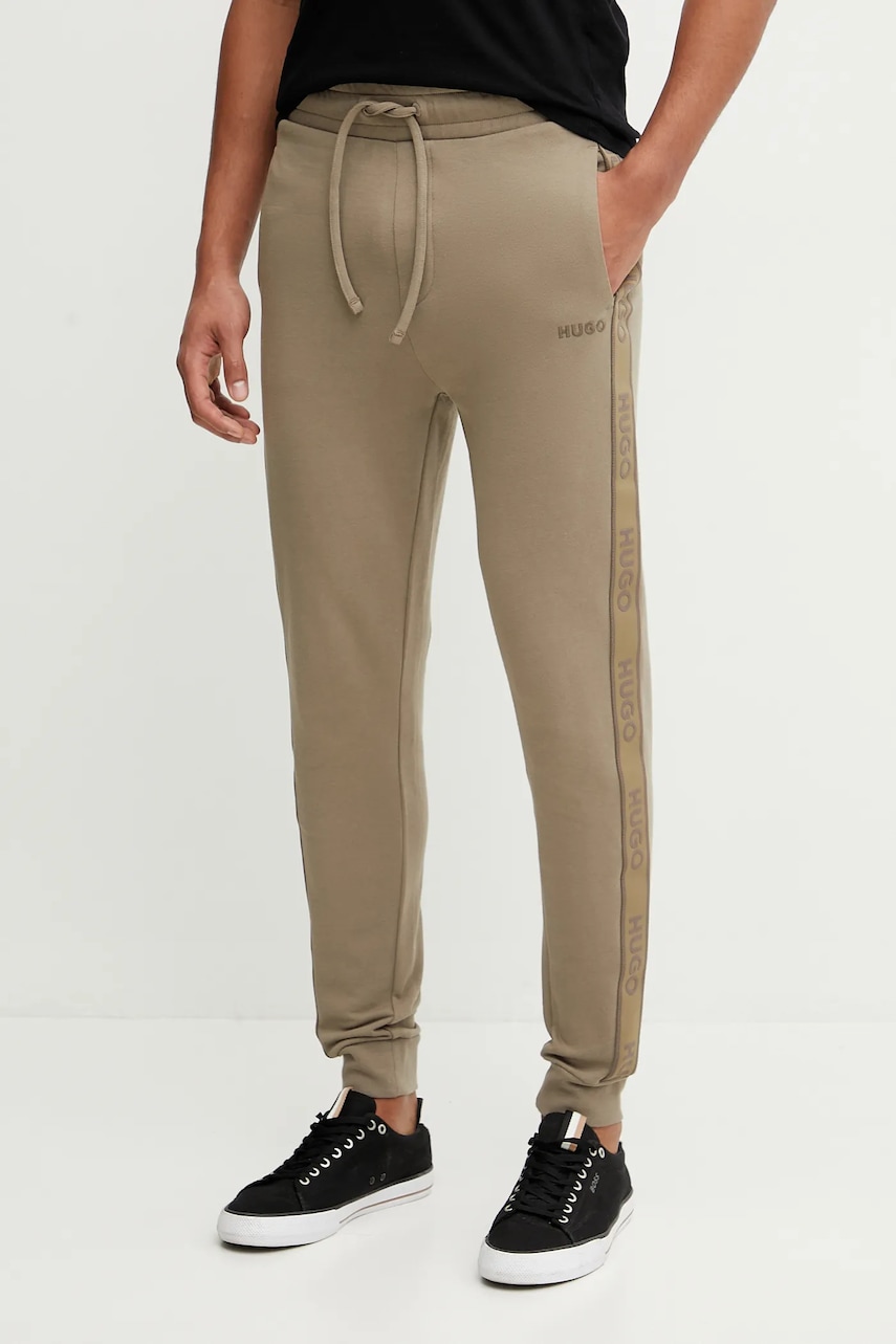 HUGO pantaloni de lounge culoarea verde, cu imprimeu, 50540918