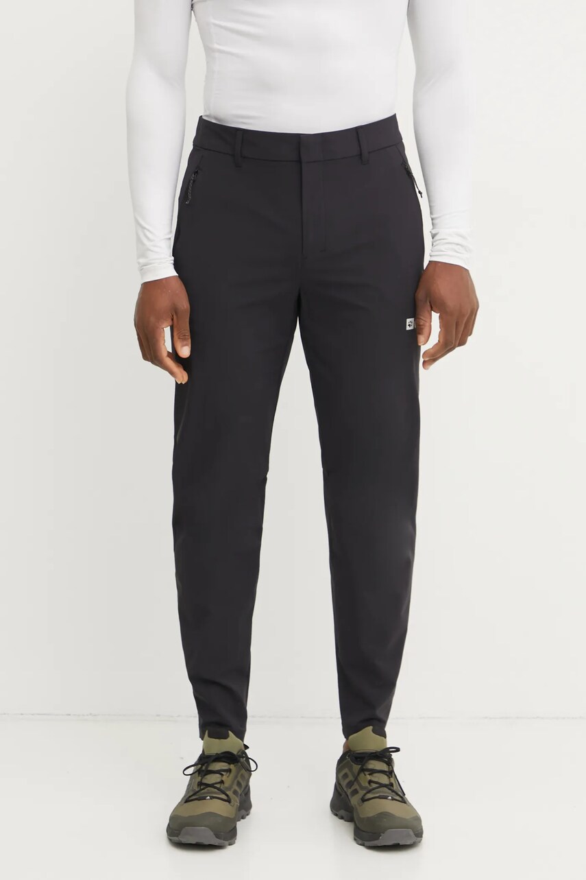 Jack Wolfskin pantaloni de exterior Hikeout culoarea negru, A63924