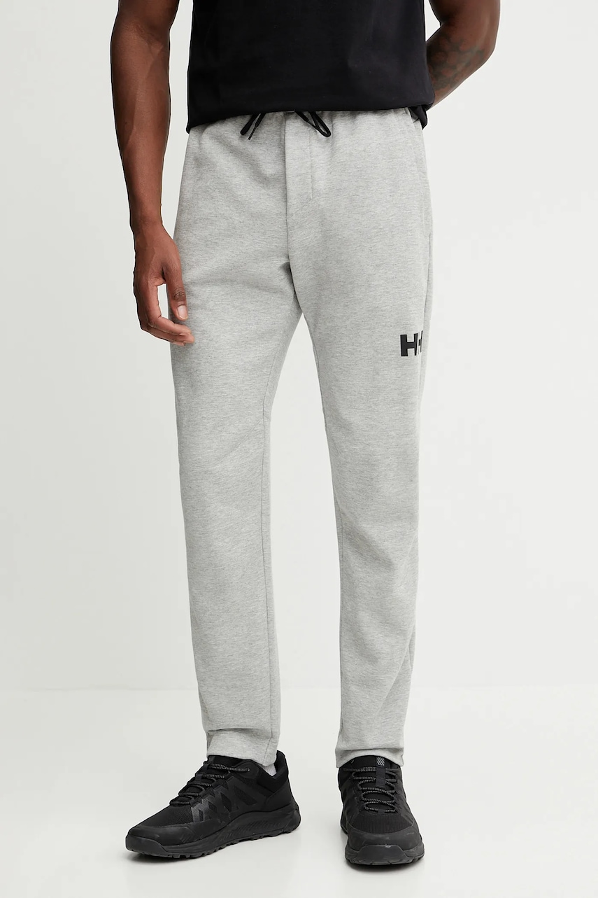 Helly Hansen pantaloni de trening HP TECH culoarea gri, melanj, 34499